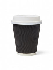 8oz Black Ripple Double Wall Coffee Cup