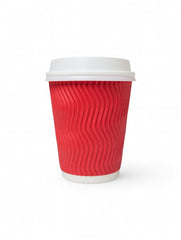 8oz Red Ripple Double Wall Coffee Cup