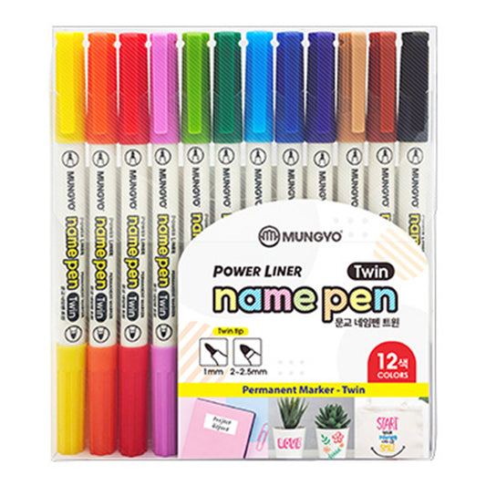 Mungyo Power Liner Name Pen Twin Pack Of 12