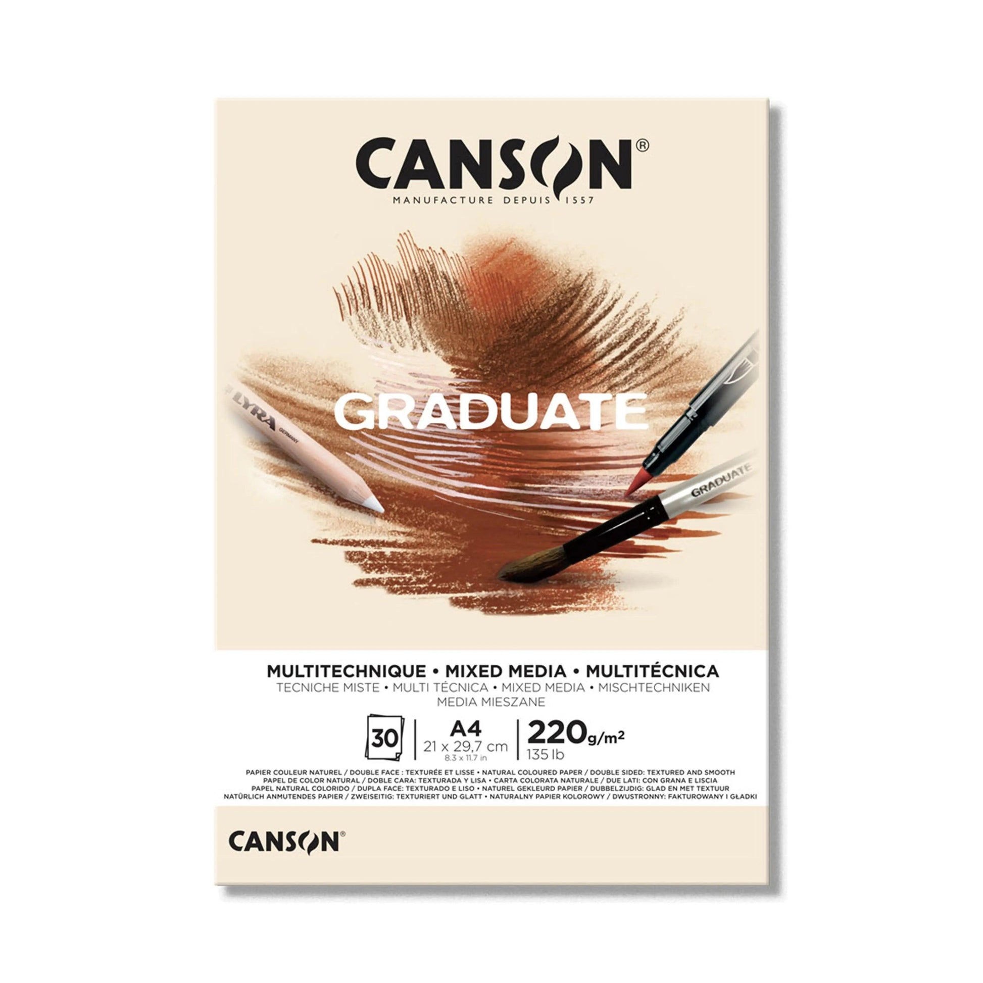 Canson Graduate Mixed Media Natural 220gsm The Stationers