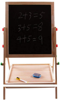 Children Easel Kids 2 in 1 Black/White Wooden Adjustable Easel Chalk Double Sided The Stationers