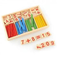 Counting Stick Calculation Math Educational Toy, Wooden Number Cards and Counting Rods Box The Stationers