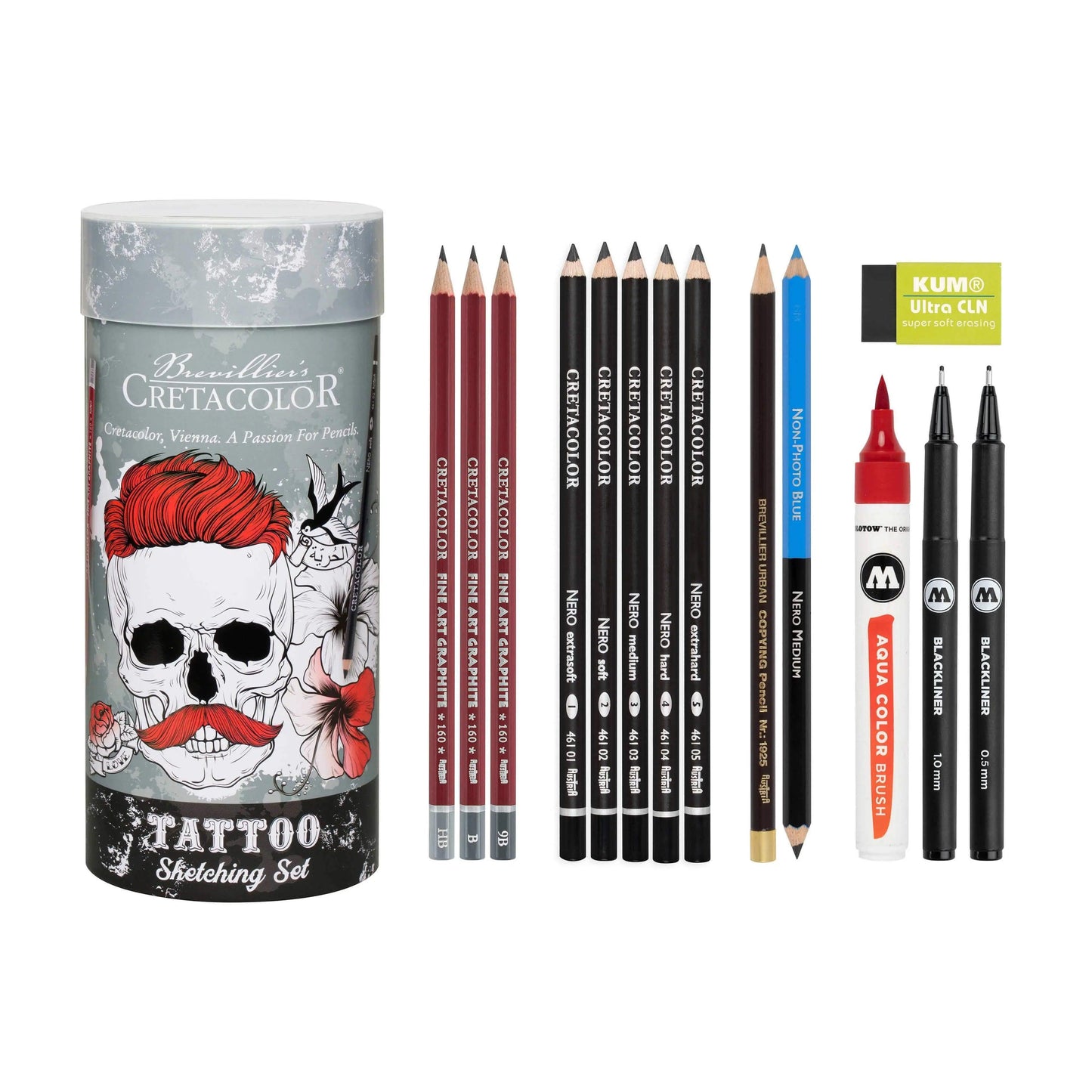 Cretacolor Tattoo Sketching Oval Tin Set Of 14 Pcs The Stationers