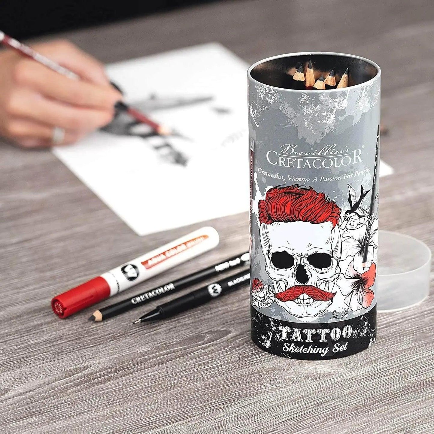 Cretacolor Tattoo Sketching Oval Tin Set Of 14 Pcs The Stationers