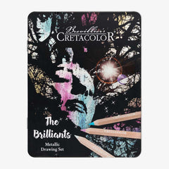 Cretacolor The Brilliants Metallic Color Pencils Tin Box Of 12 Pcs The Stationers