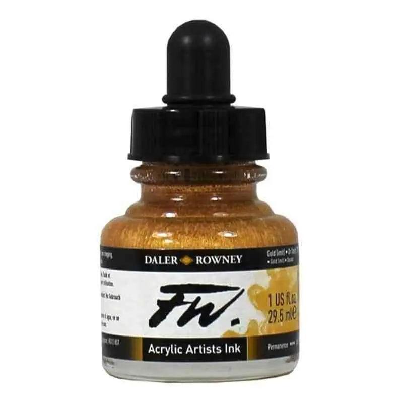 Daler Rowney FW Acrylic Artist Ink  Gold 30ML The Stationers
