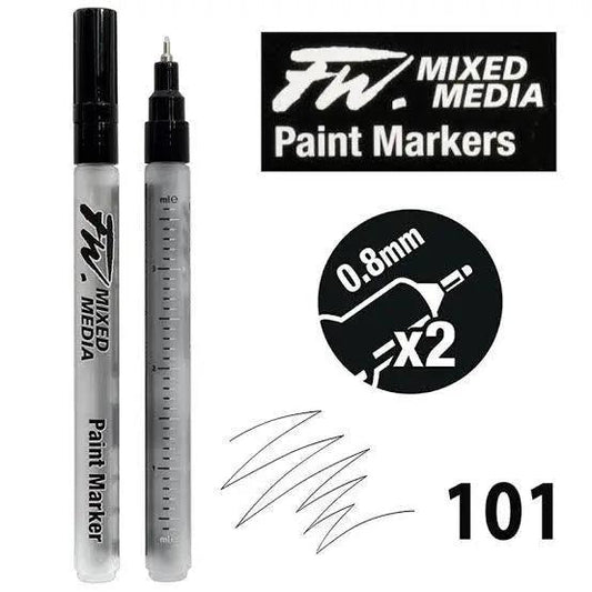 Daler Rowney FW Mixed Media Technical Paint Markers 0.8mm Pack Of 2 The Stationers