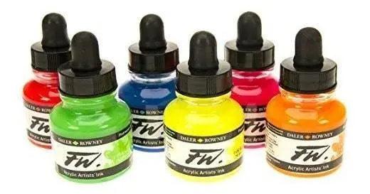 Daler Rowney FW Neon Acrylic Inks Set Of 6 Pcs The Stationers