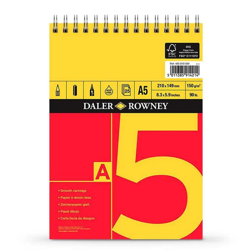 Daler Rowney Red & Yellow Spiral Pads 150Gsm The Stationers