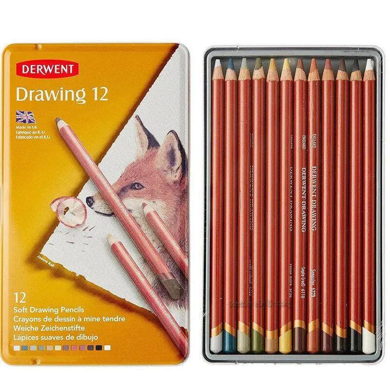 Derwent Drawing Pencil 12-24-Color Tin Set The Stationers