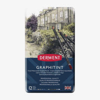 Derwent Graphitint Colored Soluble Graphite Pencils Tin Pack Of 12 The Stationers