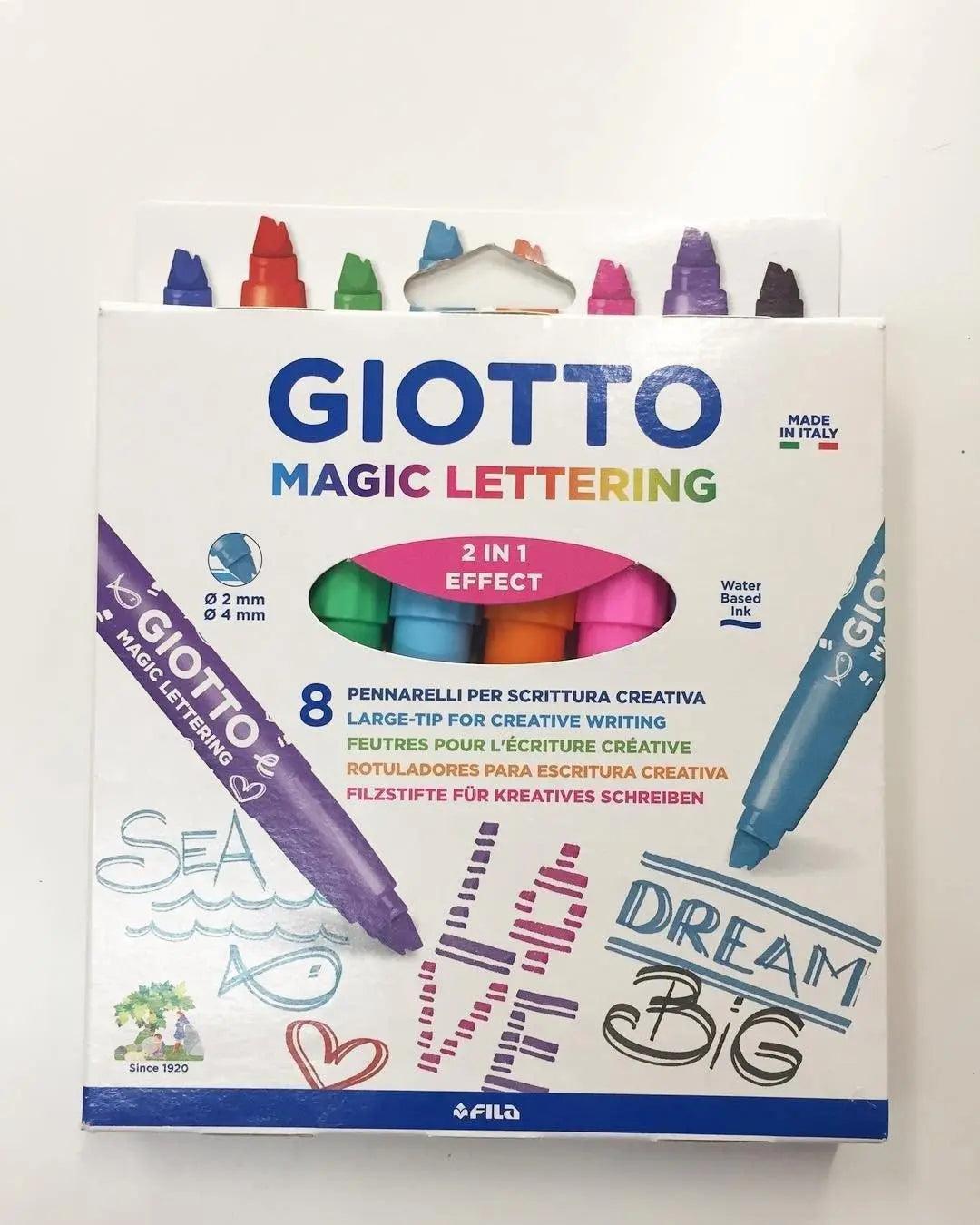 Giotto Magic Lettering Color Markers Set of 8 Pcs The Stationers