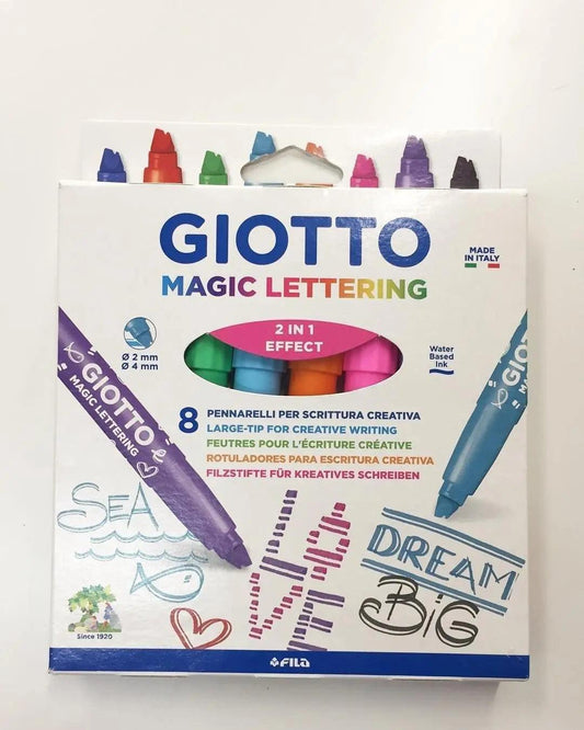 Giotto Magic Lettering Color Markers Set of 8 Pcs The Stationers