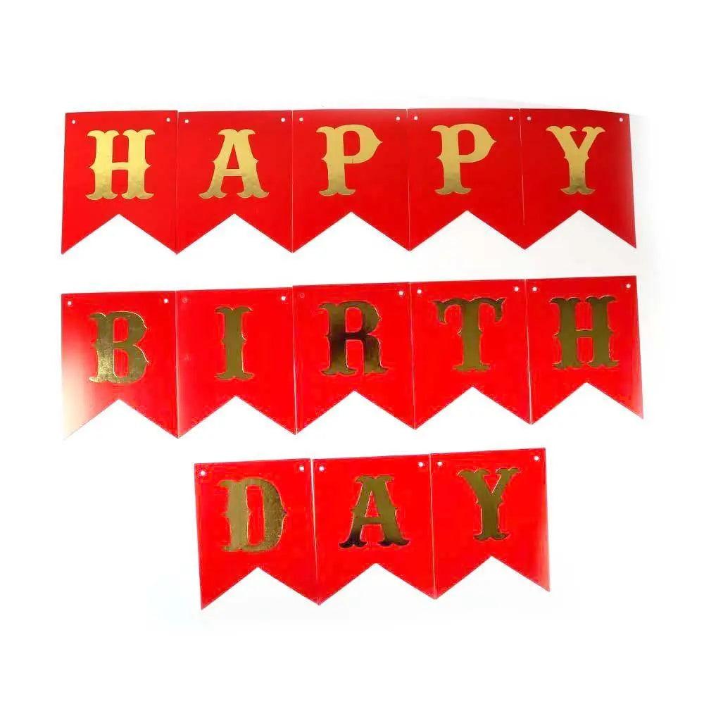 Happy Birthday Hanging Banner - Red (60003) The Stationers