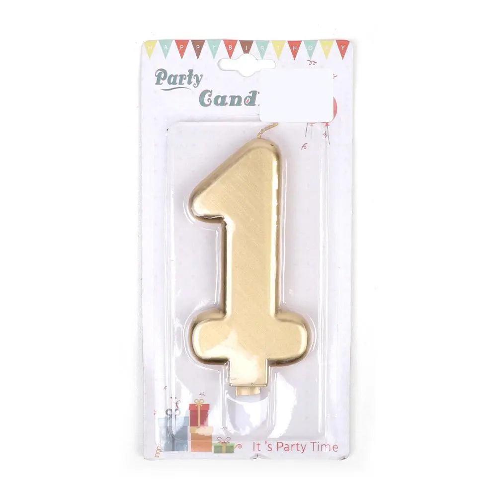 Happy Birthday No 1 Numeric Candle - Gold (NC-011) The Stationers