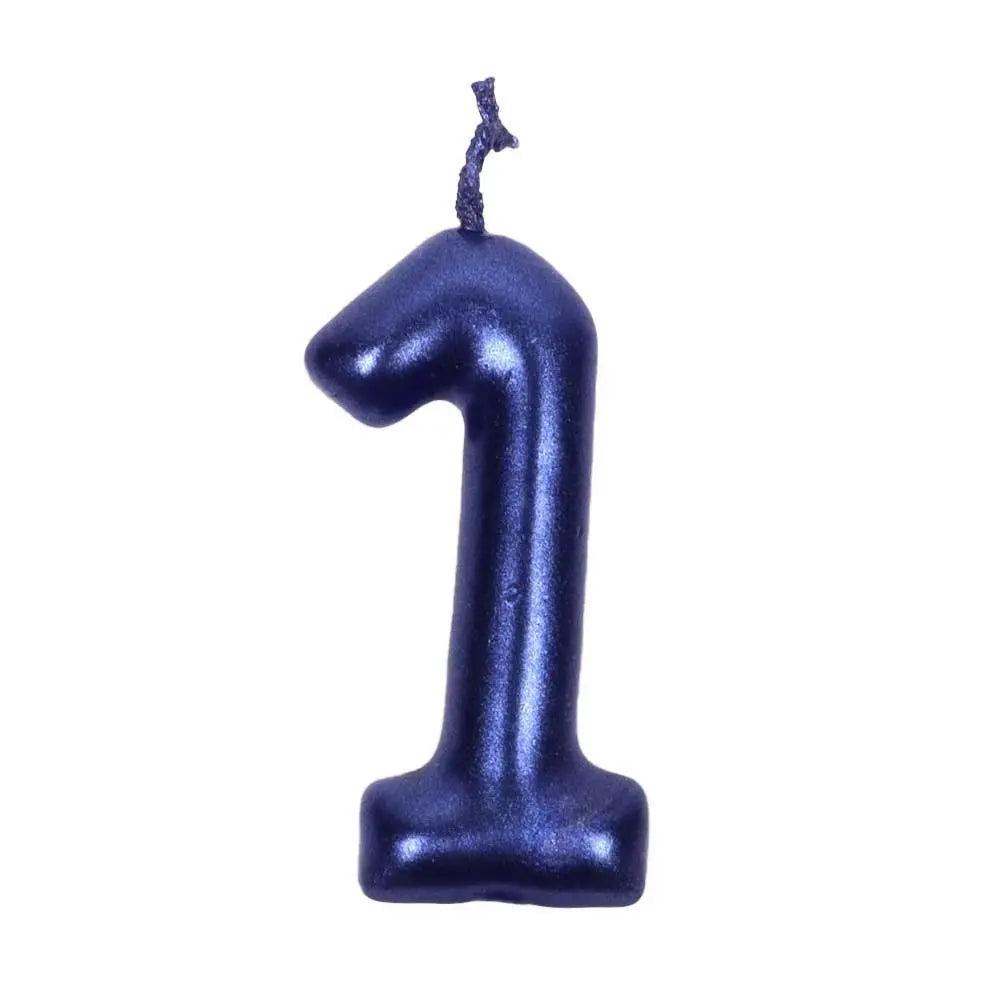 Happy Birthday No 1 Numeric Candle - Navy (NC-019) The Stationers
