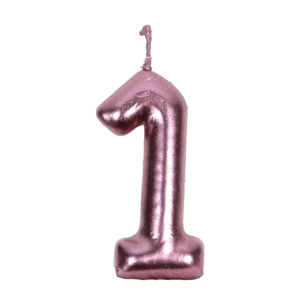 Happy Birthday No 1 Numeric Candle - Pink (NC-017) The Stationers