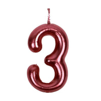Happy Birthday No 3 Numeric Candle - Maroon (NC-022) The Stationers