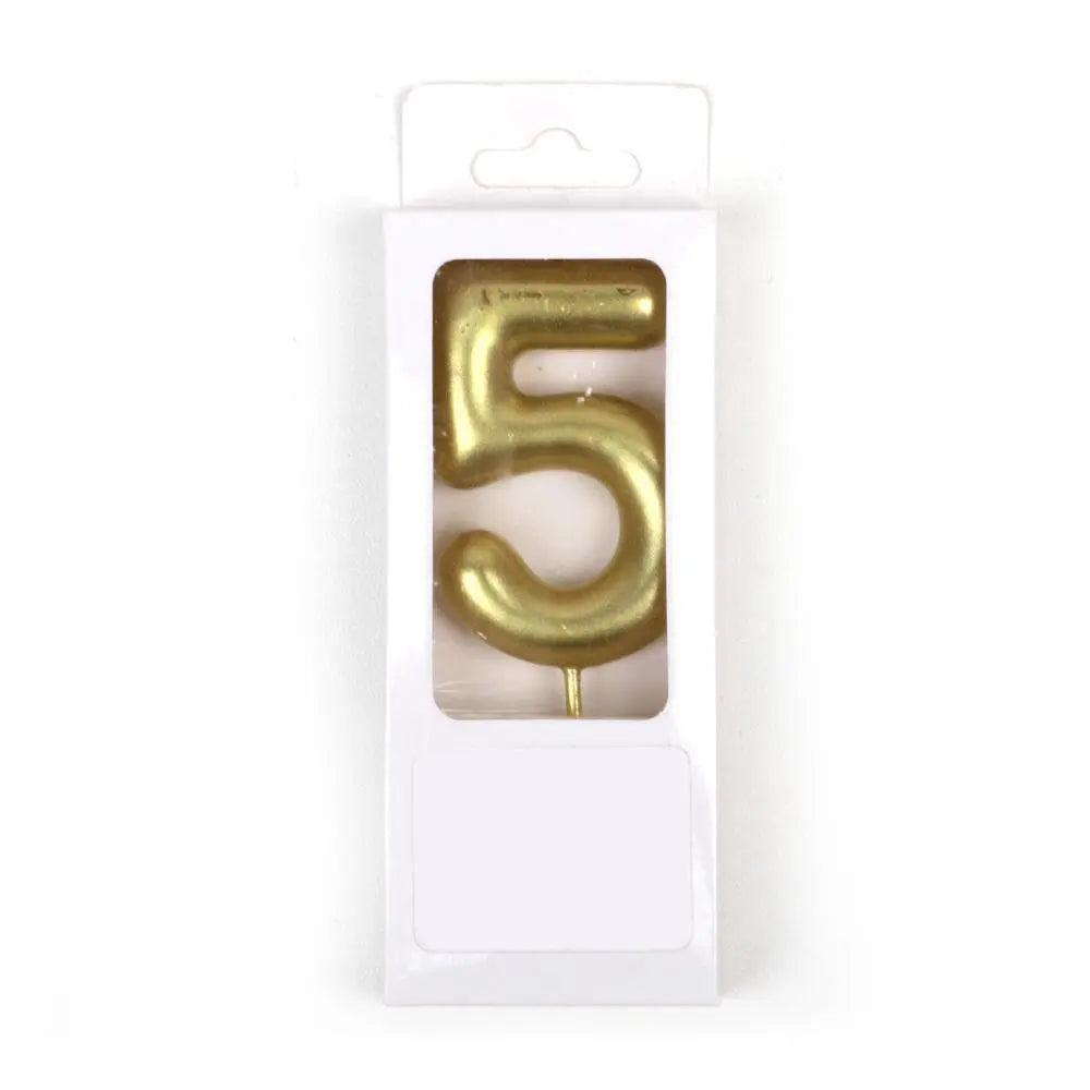 Happy Birthday No 5 Numeric Candle - Yellow (NC-028) The Stationers