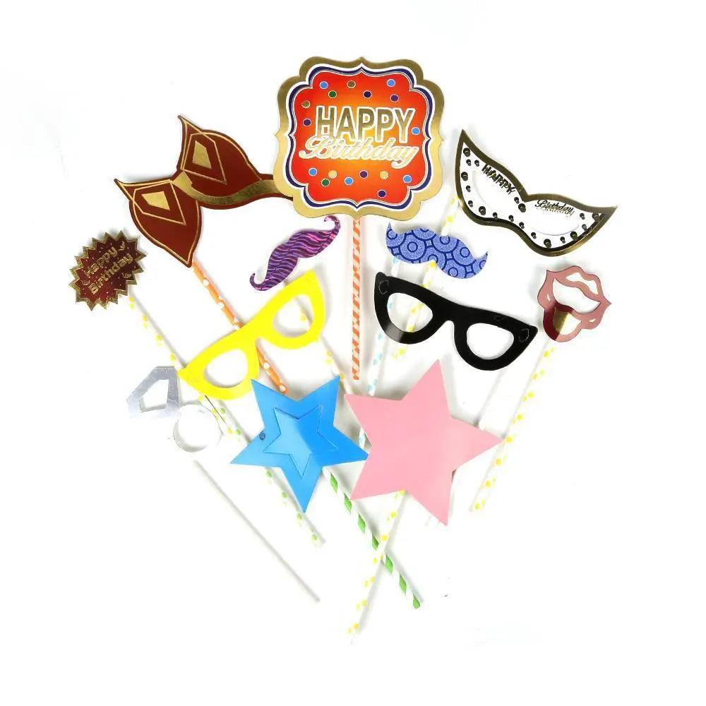 Happy Birthday Photo Props Multi - 20 Pcs (1585-D) The Stationers