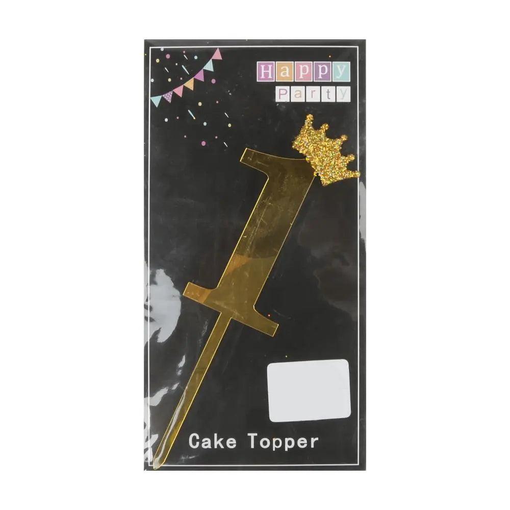 Happy Party No 1 Cake Topper - Gold (NC-030) The Stationers