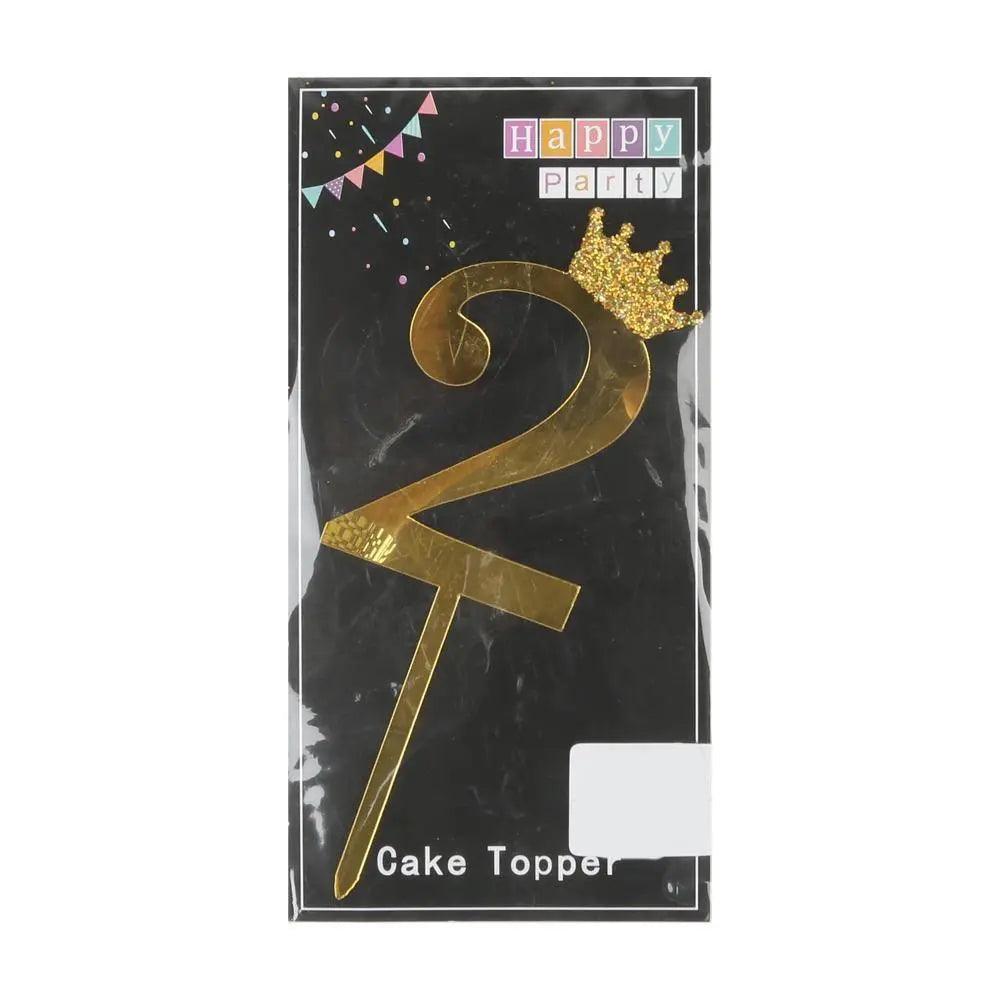 Happy Party No 2 Cake Topper - Gold (NC-031) The Stationers