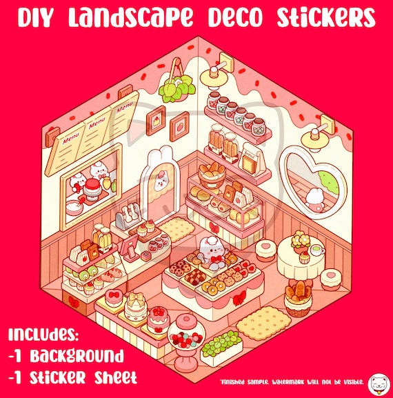 3D DIY sticker landscape sheet (1 Piece, Random Design)