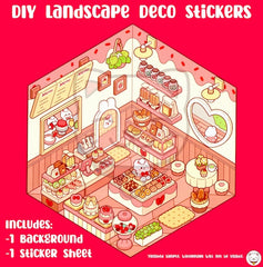 3D DIY sticker landscape sheet (1 Piece, Random Design)