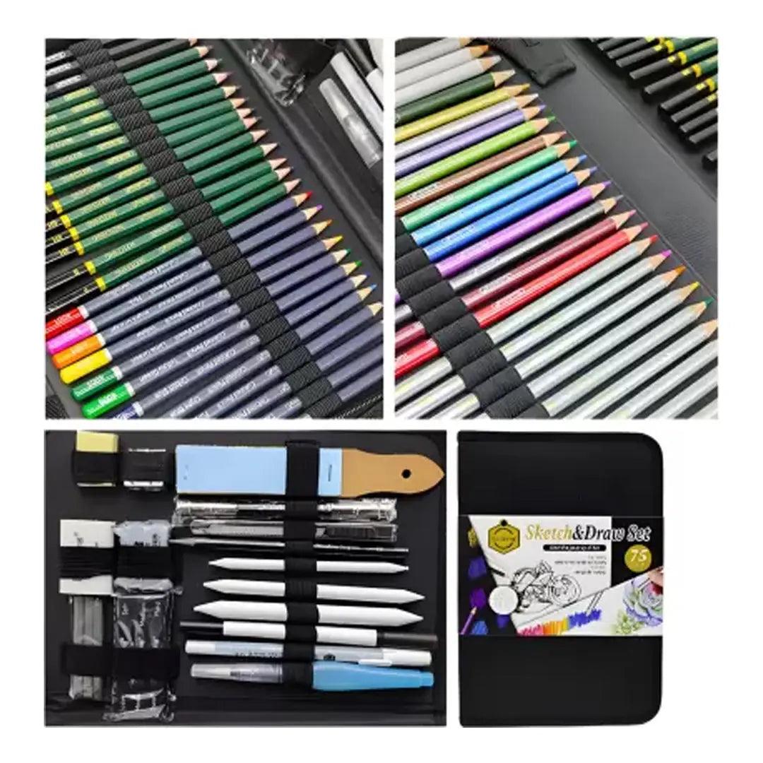 Keep Smiling 75 Pieces Professional Drawing Pencils and Sketching Pencil Set Kit for Artist The Stationers