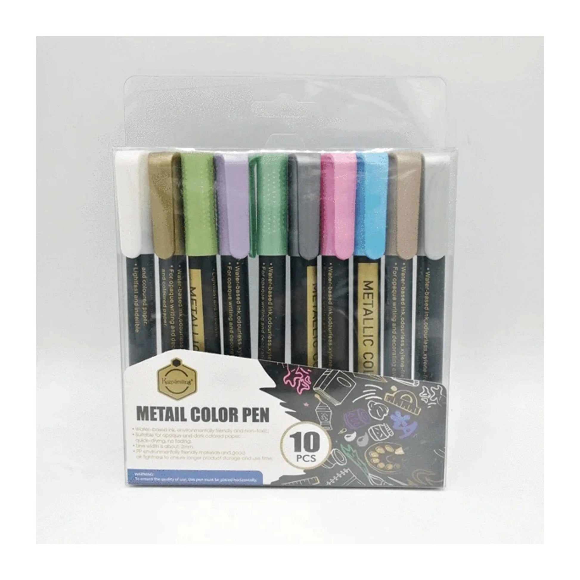 Keep Smiling Metallic Color Pen Pack Of 10 The Stationers