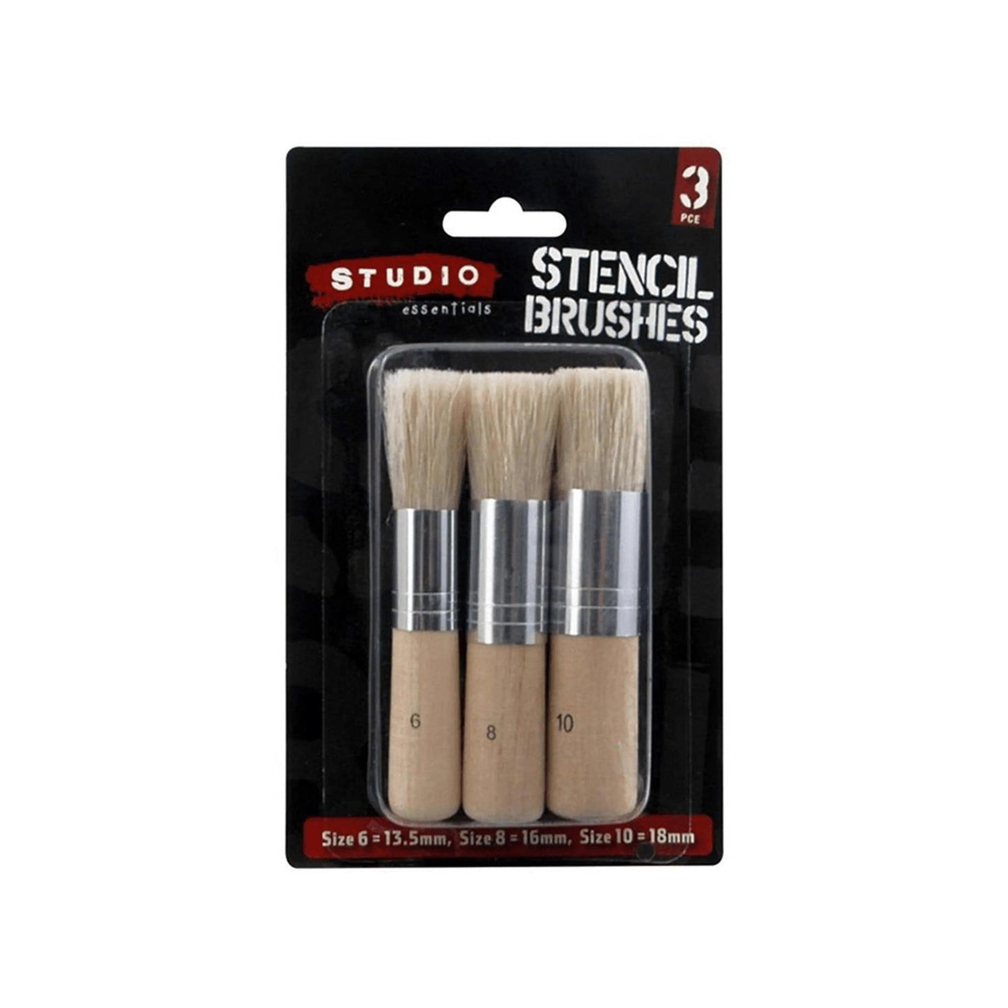 Keep Smiling Stencil Brushes Set Pack of 3 The Stationers