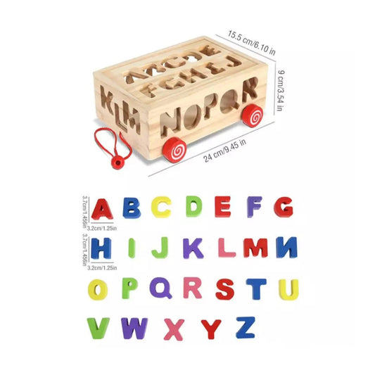 LETTER Wooden Box Pulling Toy Car The Stationers