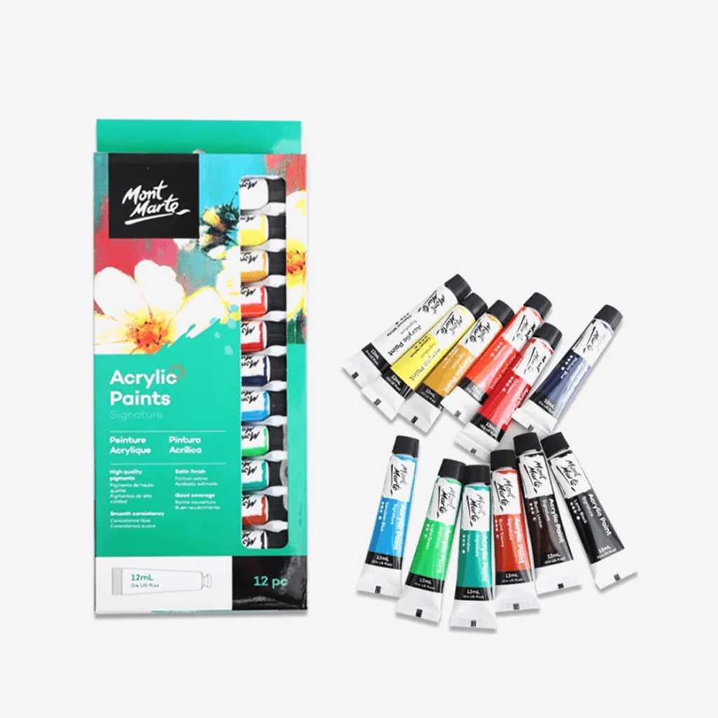 Mont Marte Acrylic Paint Set Of 12 12ML The Stationers