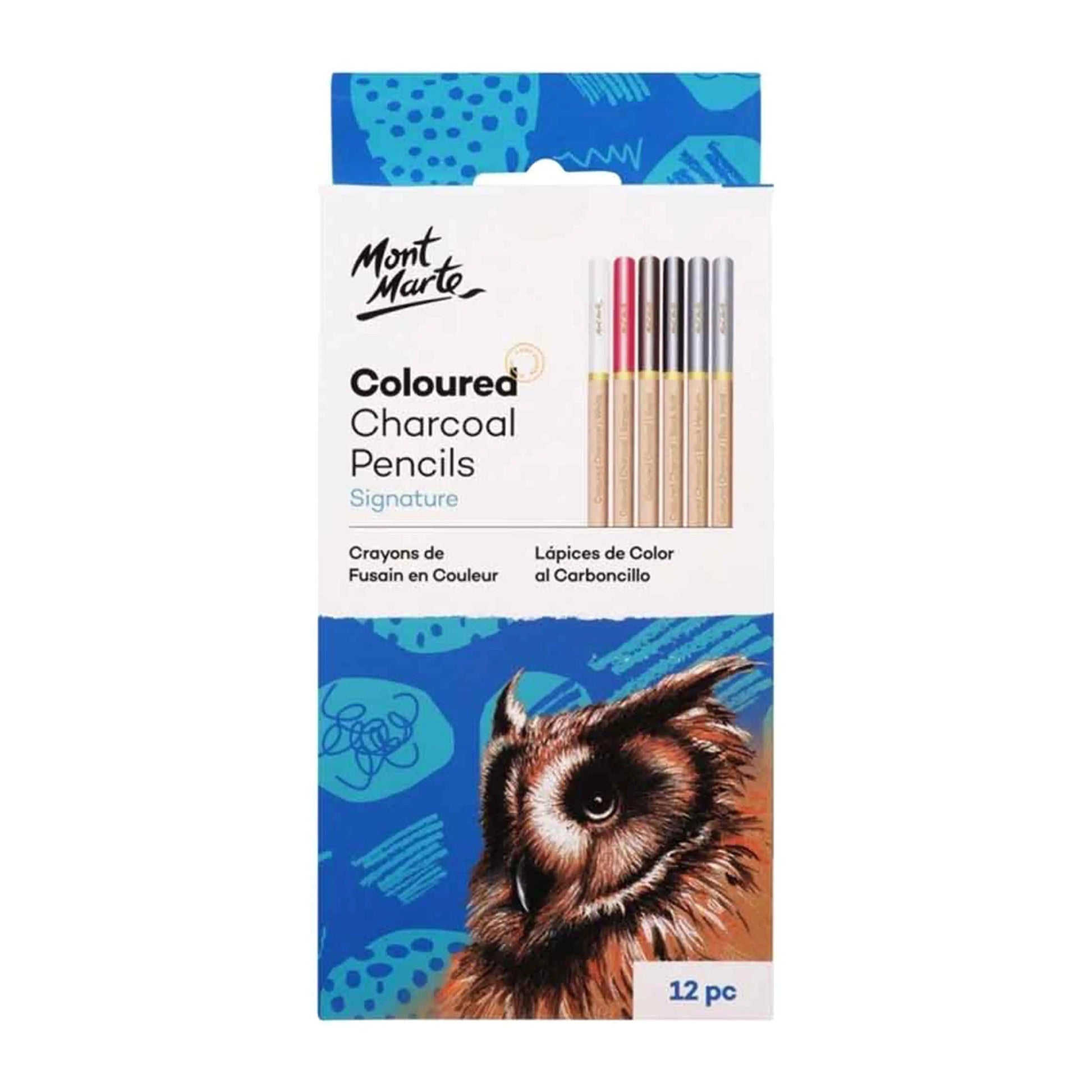 Mont Marte Color Charcoal Pencils Pack Of 12 The Stationers