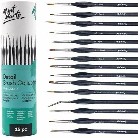 Mont Marte Detail Paint Brush Collection, 15 Piece - The Stationers