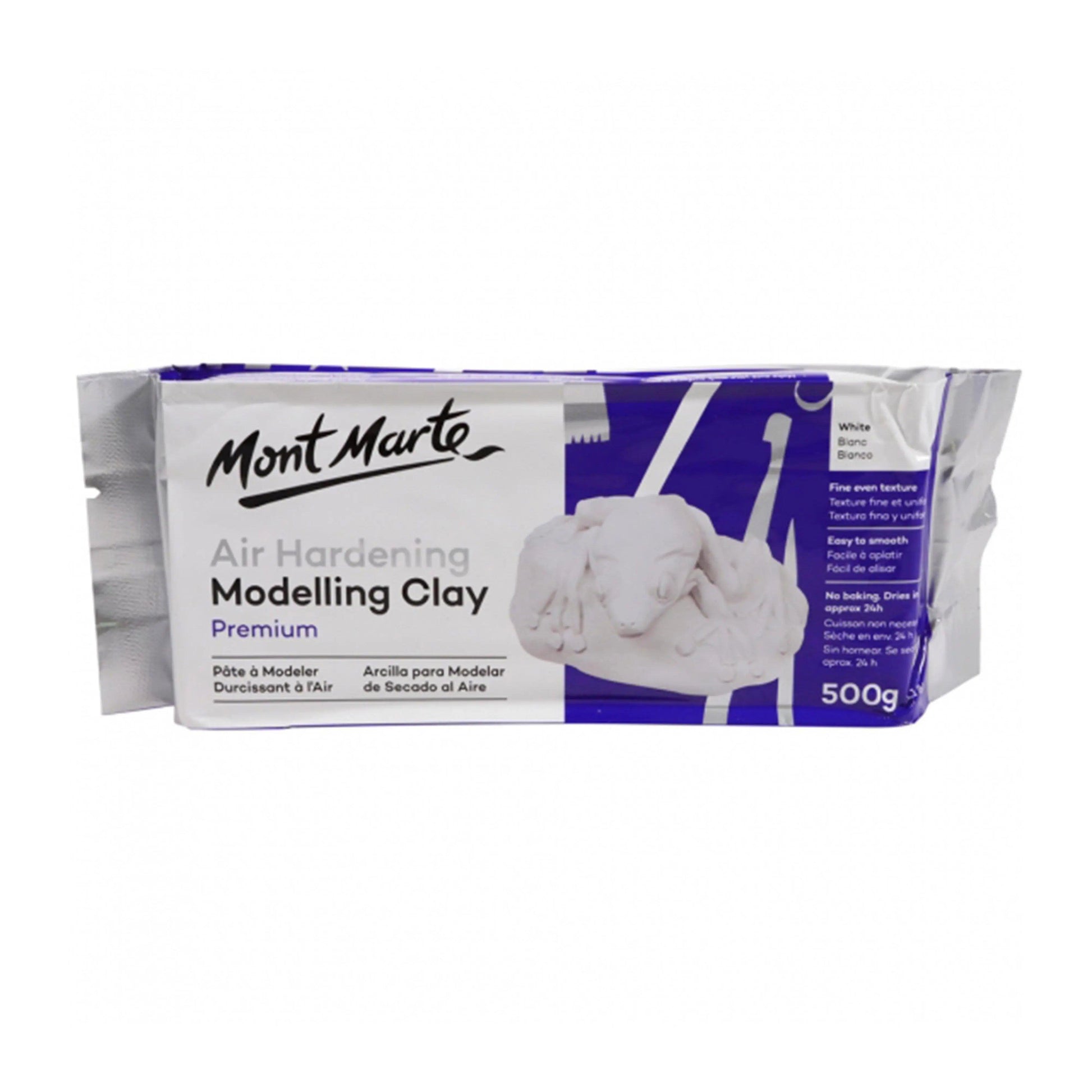 Mont Marte Premium Air Hardening Modelling Clay - White 500 gms The Stationers
