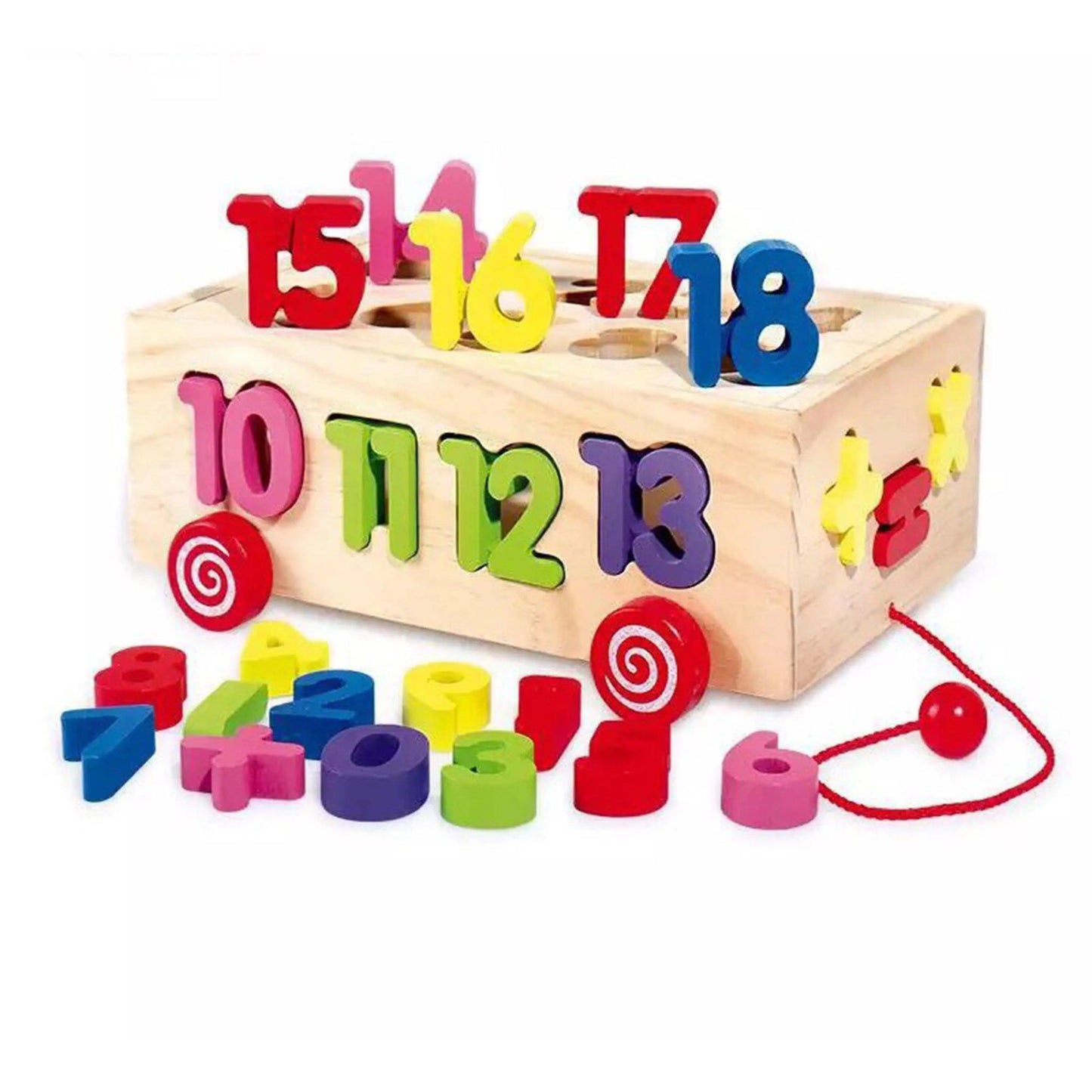 NUMERIC WOODEN BOX PULLING TOY CAR The Stationers