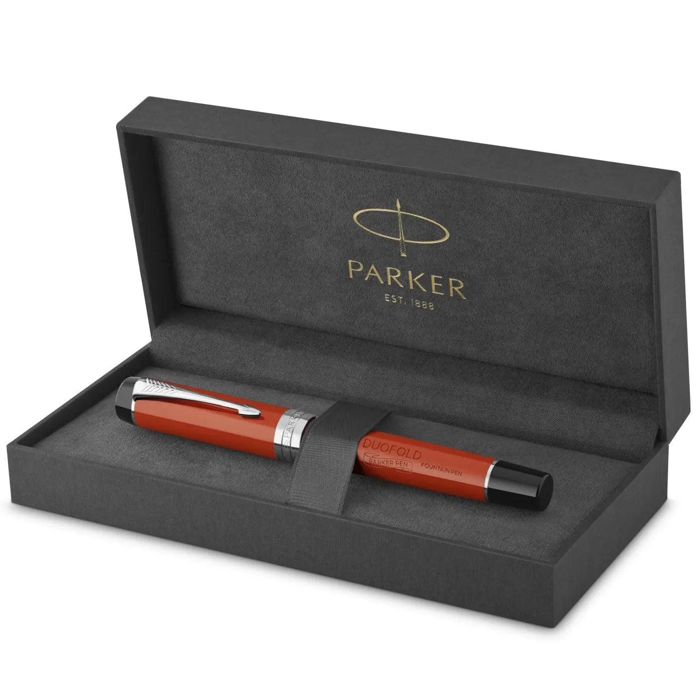 Parker Duo fold Classic Big Red Vintage CT Fountain Pen The Stationers