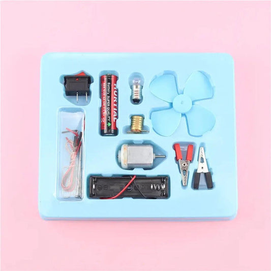 Physical Science Teaching Aids Kit Student Experiment Appliance Motor Wind Blade Light Bulb Diy Material Making For Children The Stationers