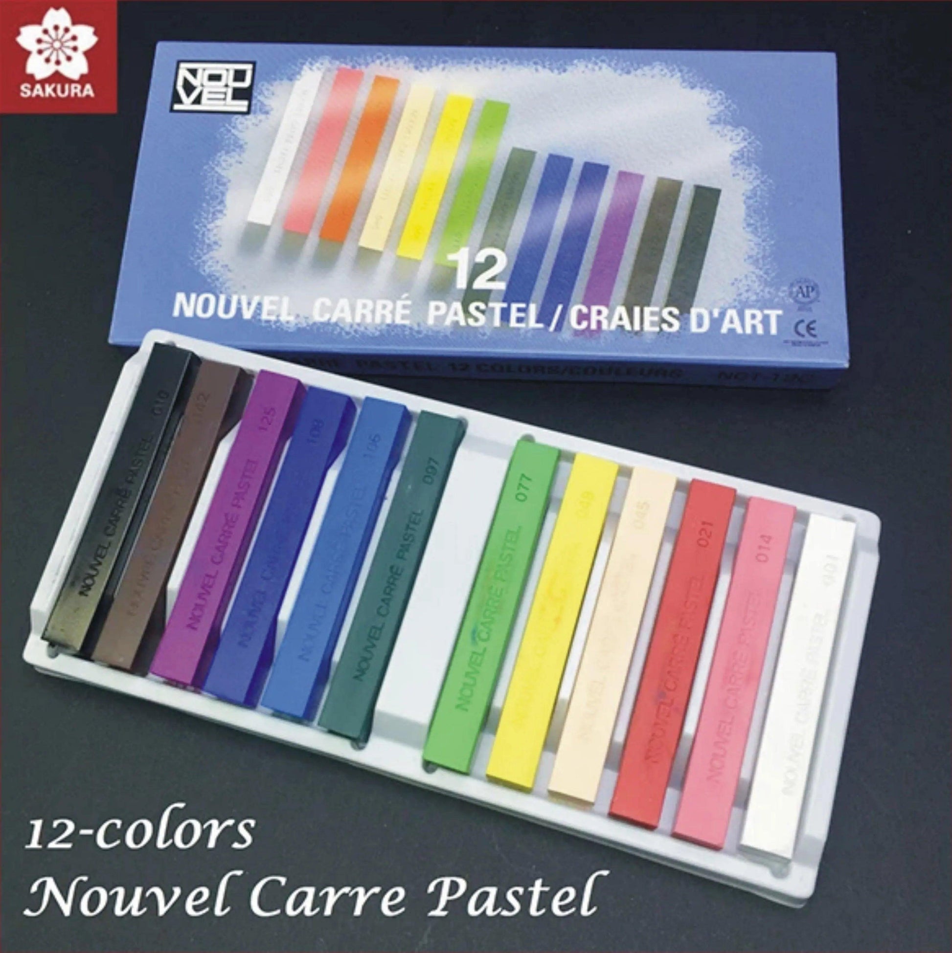 Sakura NOUVEL CARRE PASTELS NCT-12 Set of 12 Colours A & B The Stationers
