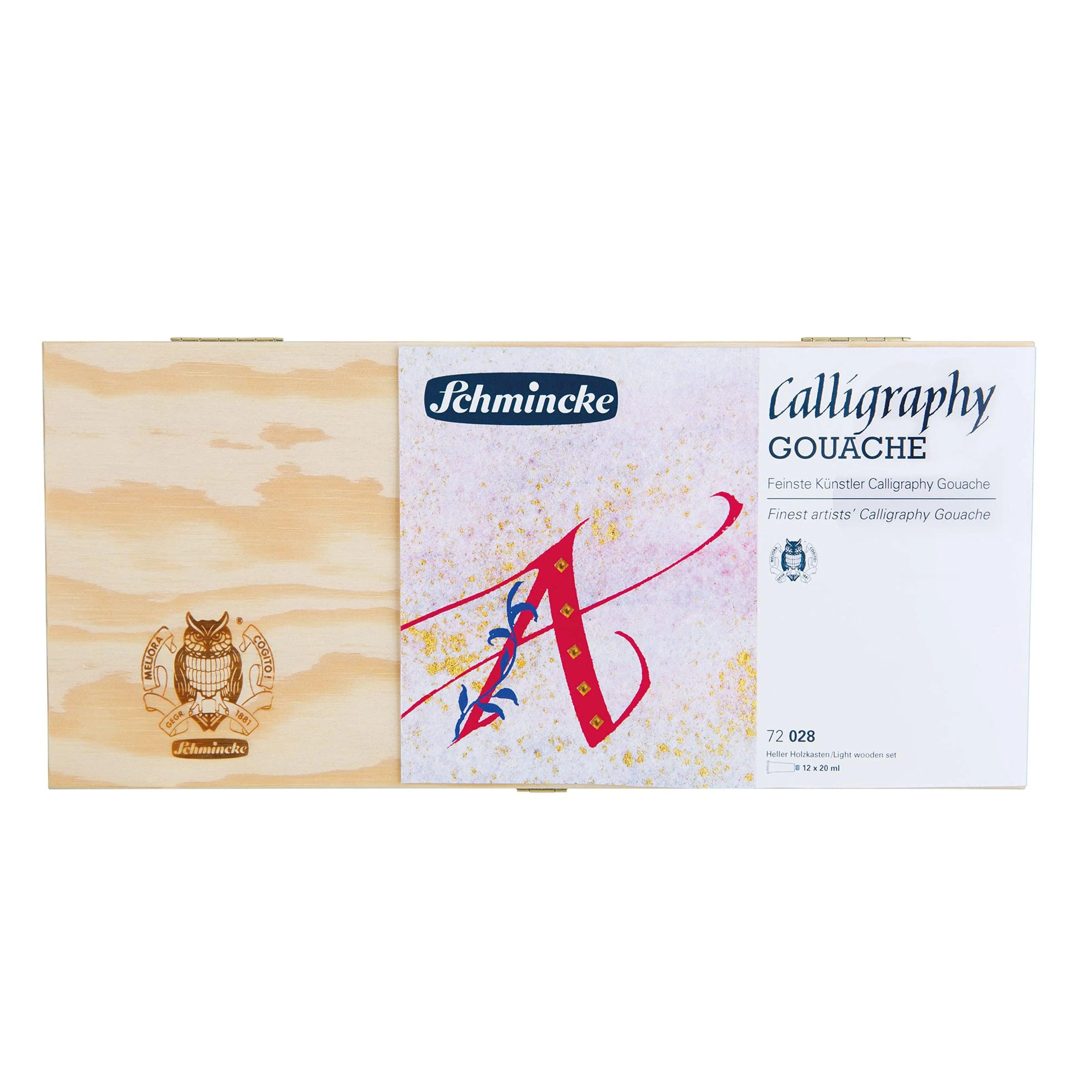 Schmincke Calligraphy Gouache 12 x 20 ml Wooden Box The Stationers