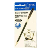 Uni-ball Signo Gel ink Pen Roller 0.4mm line & 0.7mm Ball UM - 120 12 Pieces - Black The Stationers