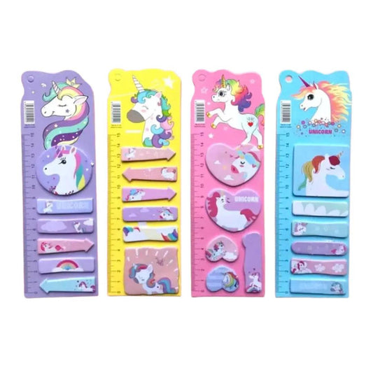 Unicorn Ruler Sticky Notes Set The Stationers