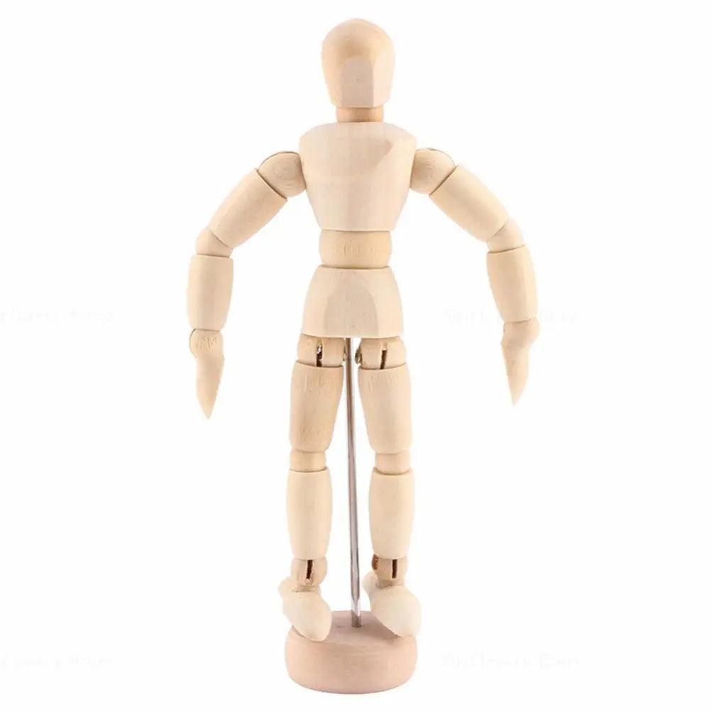 Wooden Male Model Human Movable Limbs Artist Mannequin - 14cm - Cream The Stationers