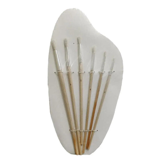 Wooden Palette With 6 Pcs Brush The Stationers