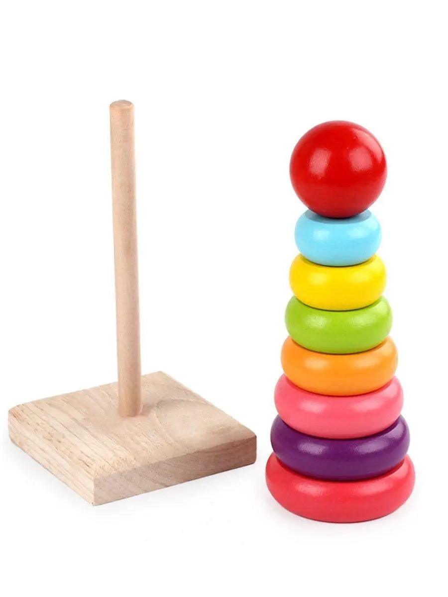 Wooden Toy 8 Step Rainbow Tower #147 The Stationers