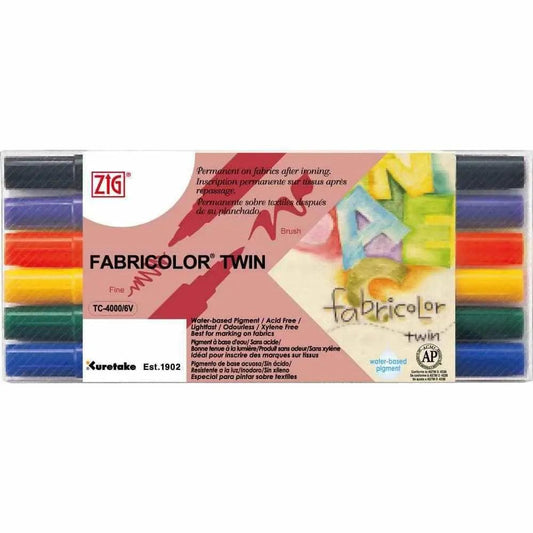Fabric Marker Zig TC-4000/6V Marker, Assorted The Stationers