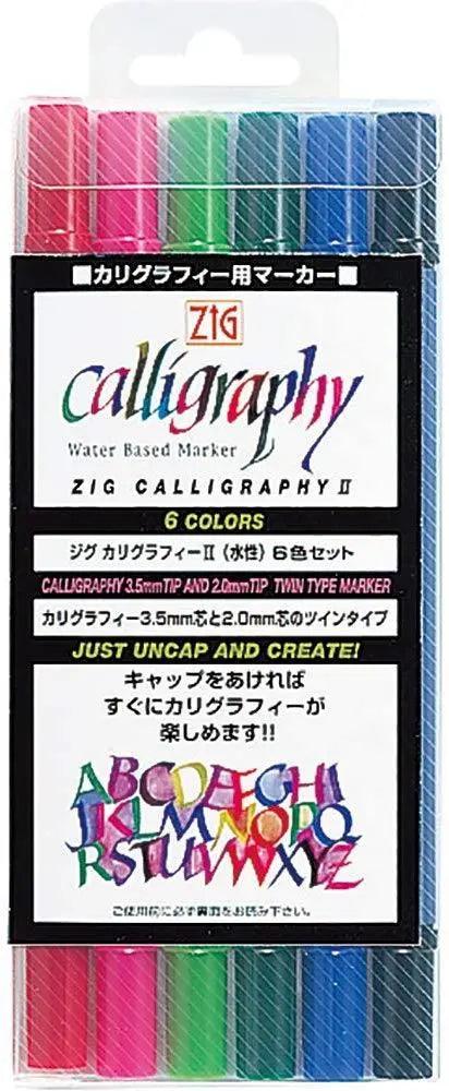 Kuretake ZIG Calligraphy II6 color set TC-3100 / 6V The Stationers