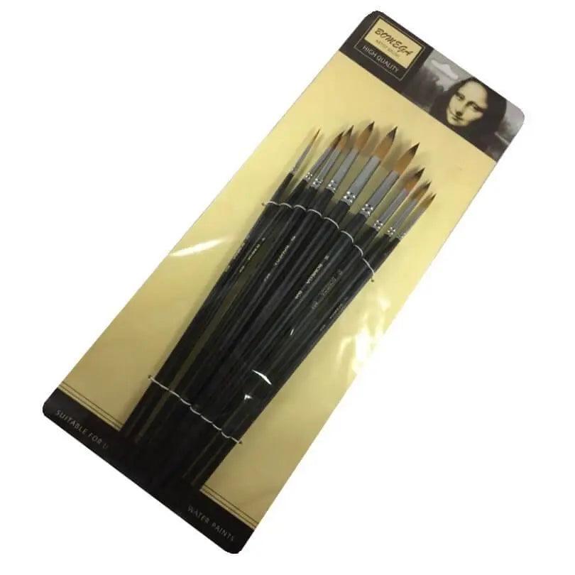 Bomega Artist Brush Round Pack of 9 The Stationers