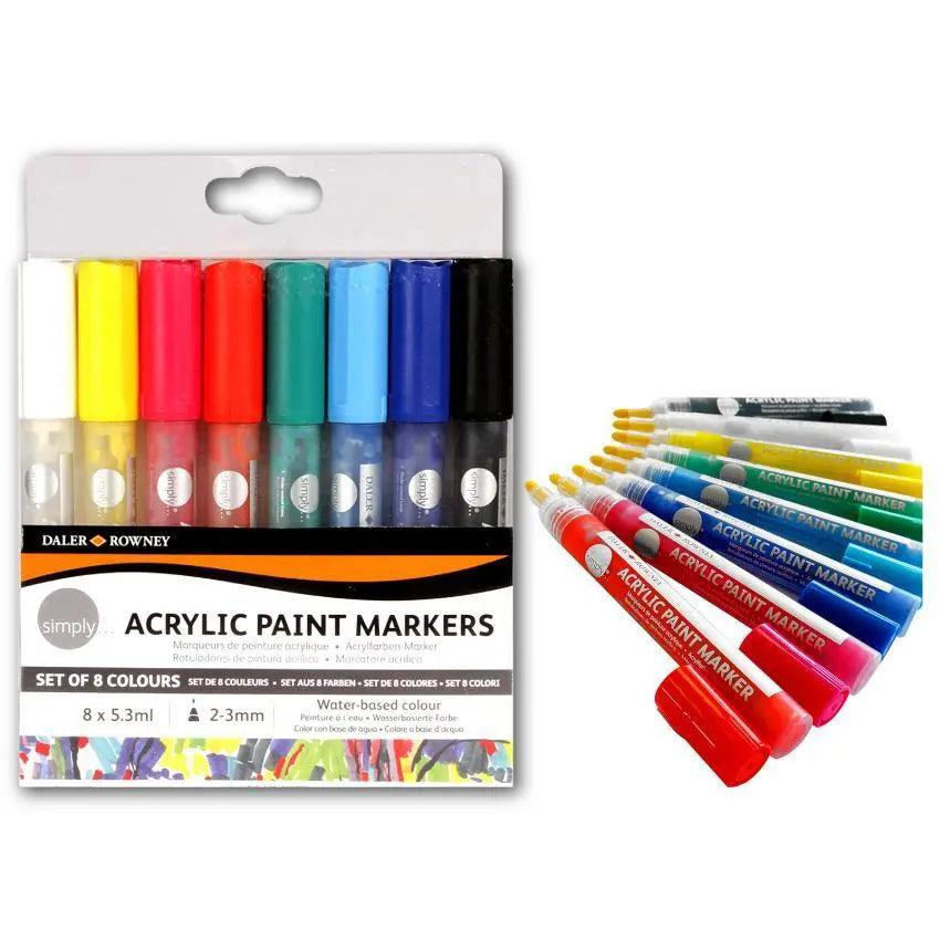Daler Rowney Simply Acrylic Paint Markers Set (8pcs) The Stationers